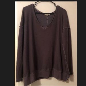 truly madly deeply grey long sleeve crew float